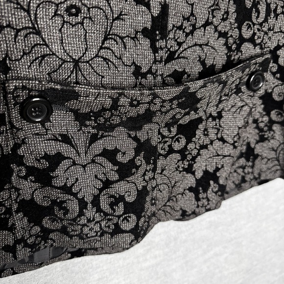 Vintage Y2k Velvet Floral Embossed Blazer Jacket Whimsigoth Fairy Grunge 8 Black - Picture 8 of 10